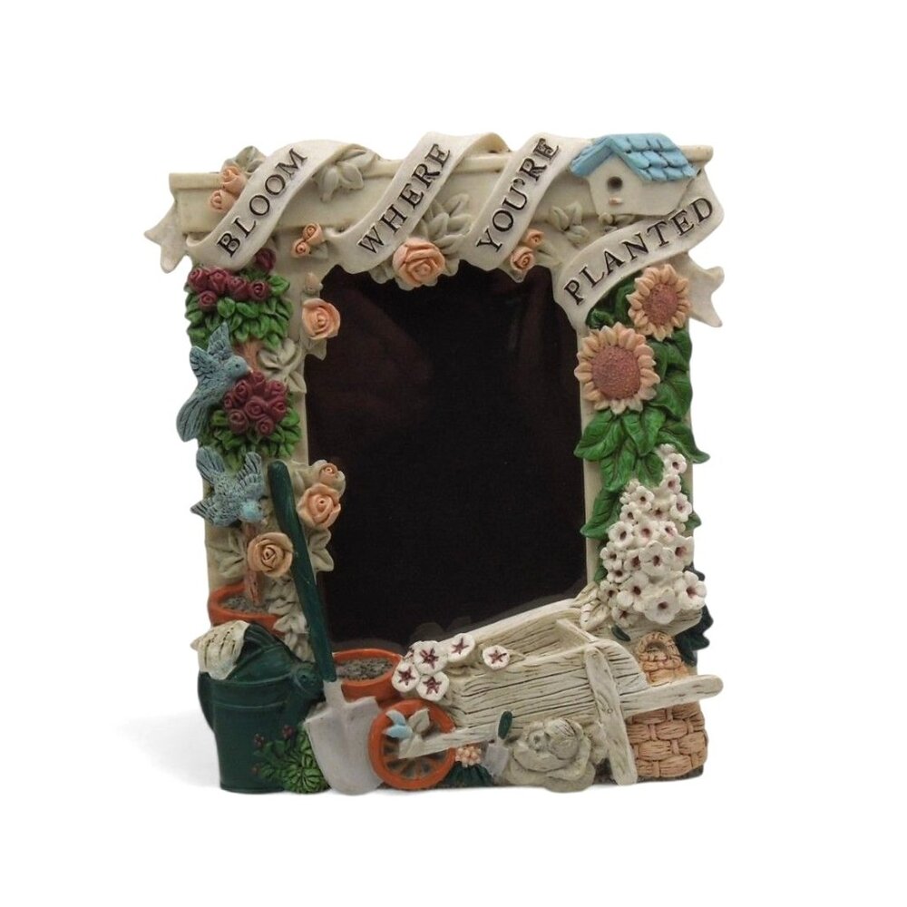 FLORAL Garden Photo Picture FRAME Resin 3D Bloom Where You're Planted